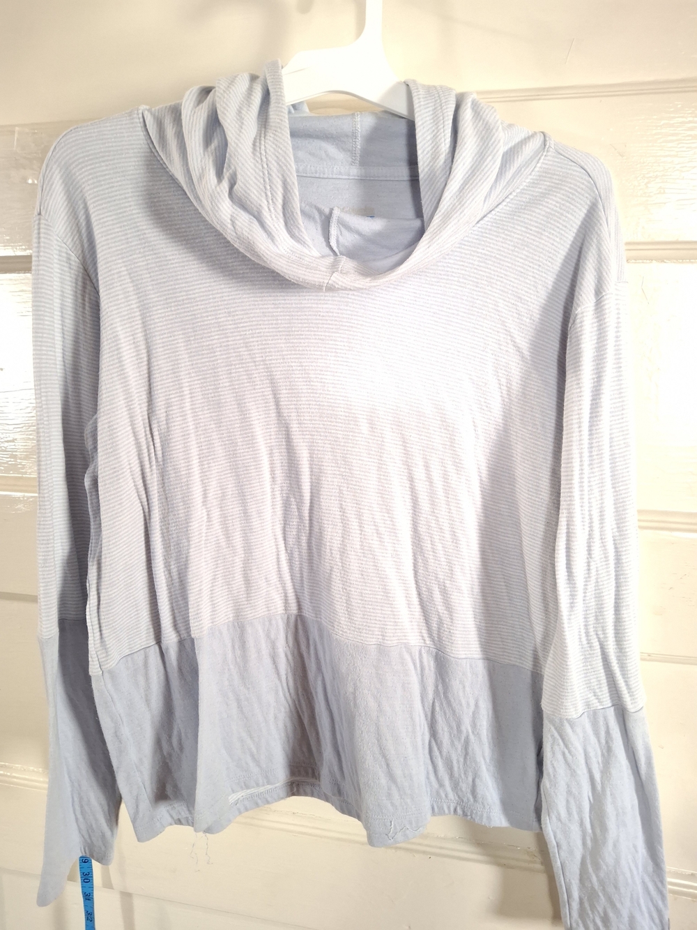 Columbia Light Blue Striped Cowl Neck Hoodie (CFD026)